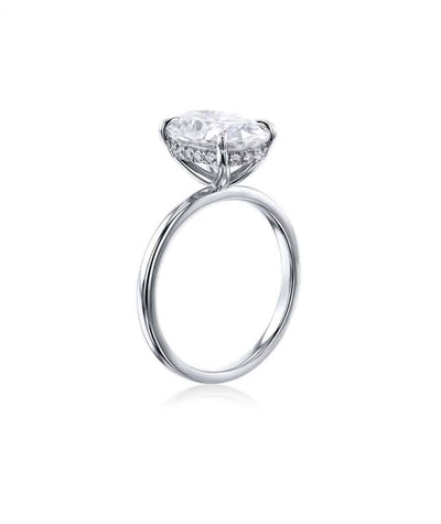 2.00 carat oval hidden halo engagement ring
