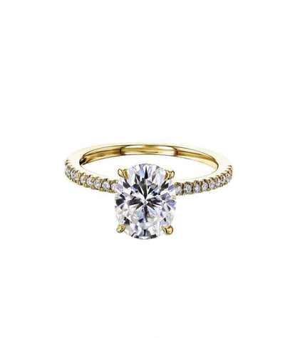 yellow gold 2.00 carat oval pave engagement ring