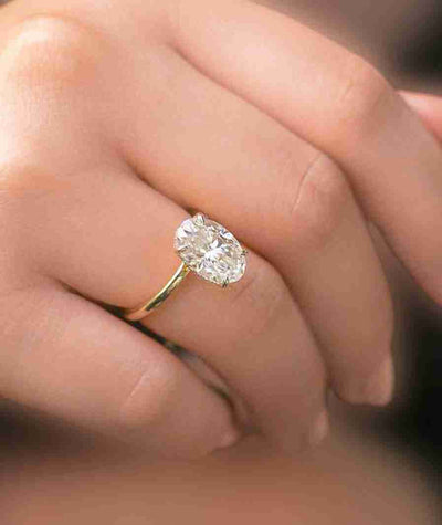 2.00 carat oval hidden halo engagement ring
