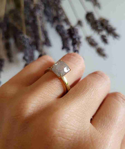 Grey Diamond Engagement Ring