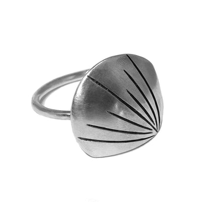 silver seashell ring