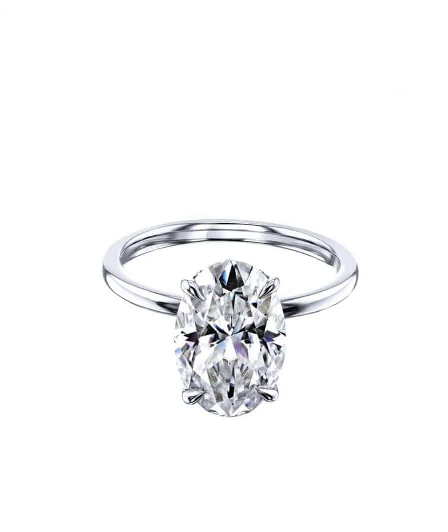 white gold 2.00 carat oval hidden halo engagement ring