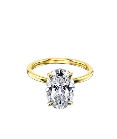 2.00 Carat Oval Solitaire Hidden Halo Ring