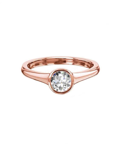 rose gold bezel set engagement ring