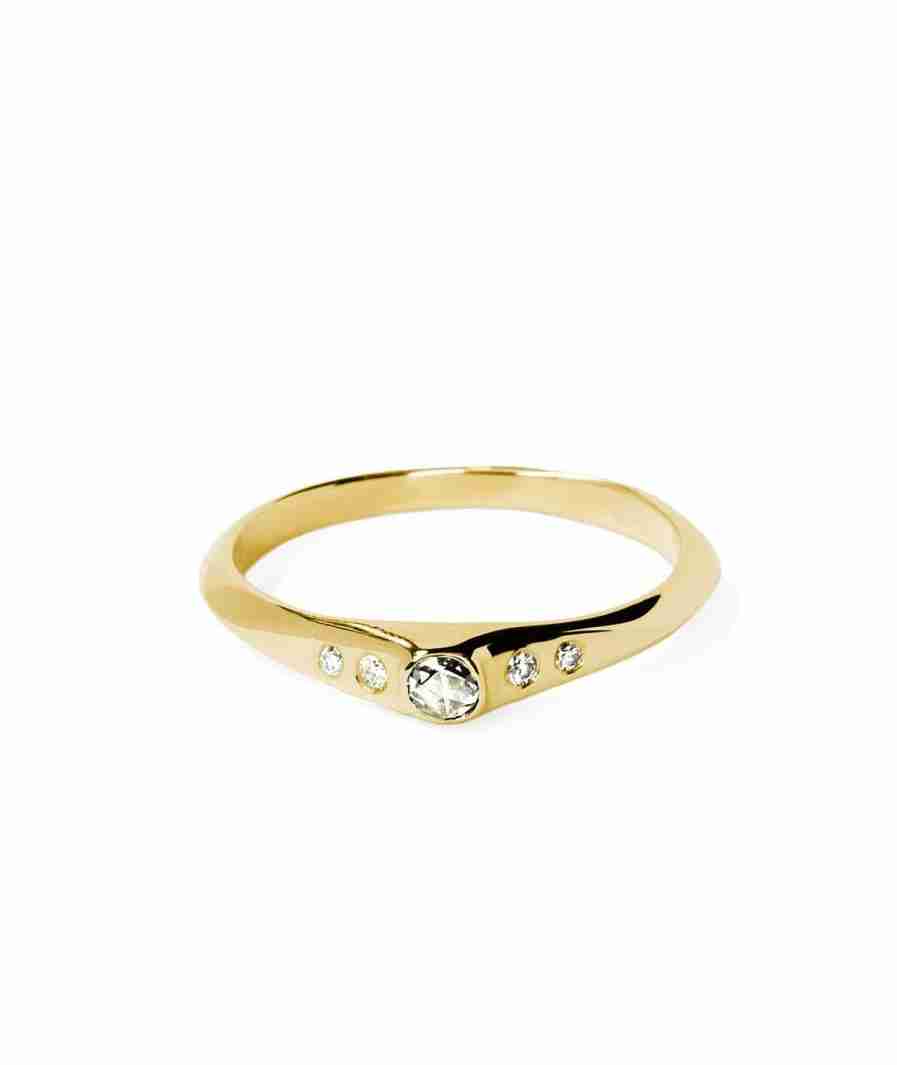 yellow rose cut engagement ring