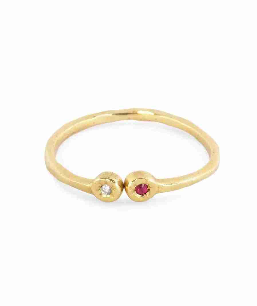 Diamond and Gem Stone Stacking Ring
