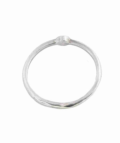 Estrella Piscis Stacking Ring in Silver with a Garnet 