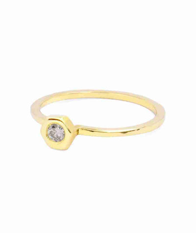 High Set Diamond Solitaire Ring