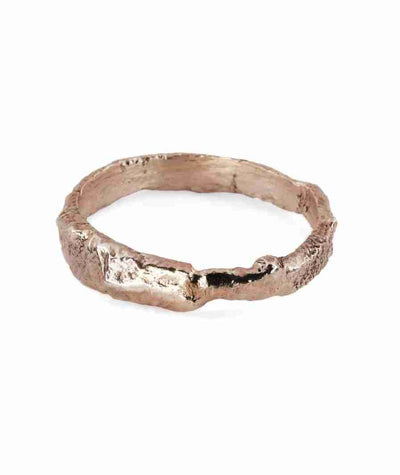 rose gold reticulated wedding band