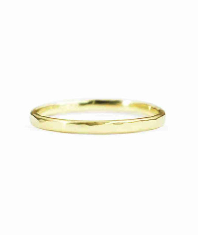thin hammered wedding ring