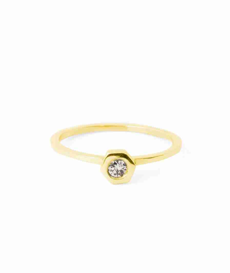 High Set Diamond Solitaire Ring